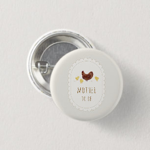 Badge Rond 2,50 Cm Future maman bohème Baby Shower poulet de la ferme