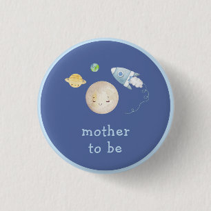 Badge Rond 2,50 Cm Future Maman Folle de la Lune Baby Shower dans un