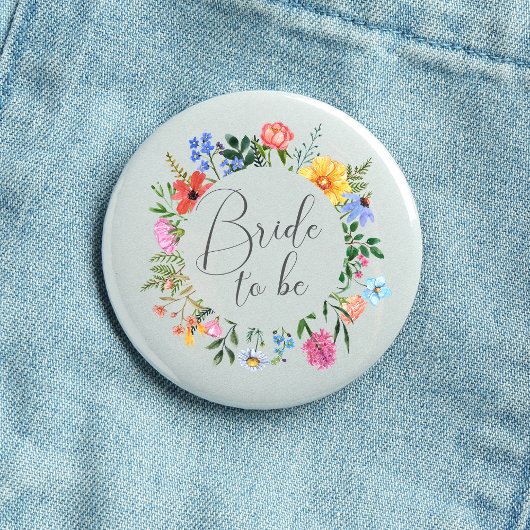 Badge Rond 2,50 Cm Future mariée Wildflower Texte Mariage 