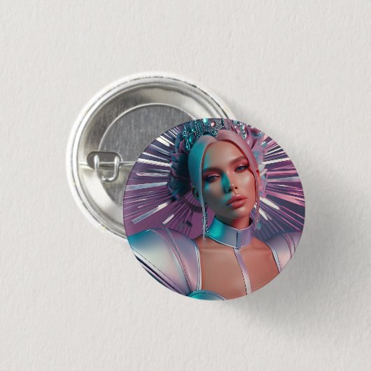 Badge Rond 2,50 Cm Futuristic queen (Devant & derrière)