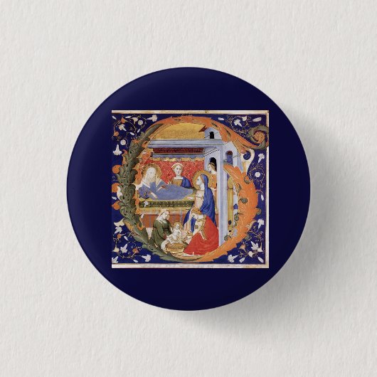 Badge Rond 2,50 Cm G initial éclairé (Devant)