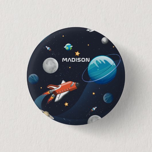 Badge Rond 2,50 Cm Galaxie de voyage spatial personnalisée (Devant)