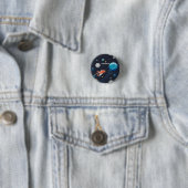 Badge Rond 2,50 Cm Galaxie de voyage spatial personnalisée (En situation)