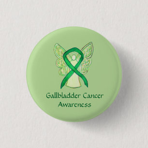 Badge Rond 2,50 Cm Gallbladder Cancer Sensibilisation Ruban Angel Pin