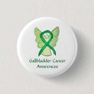 Badge Rond 2,50 Cm Gallbladder Cancer Sensibilisation Ruban Angel Pin