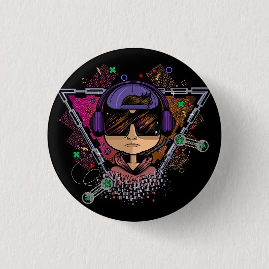 Badge Rond 2,50 Cm Gamer Boy (Devant)