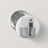 Badge Rond 2,50 Cm garçon dans le balcon (Devant & derrière)