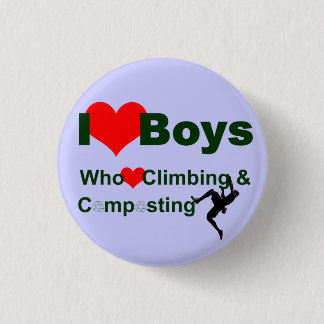 Badge Rond 2,50 Cm Garçons du coeur I qui escalade et boutons de