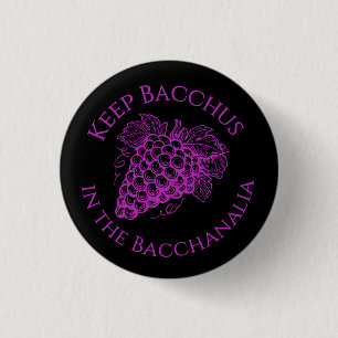 Badge Rond 2,50 Cm Garder Bacchus dans le cercle du Bacchanalia