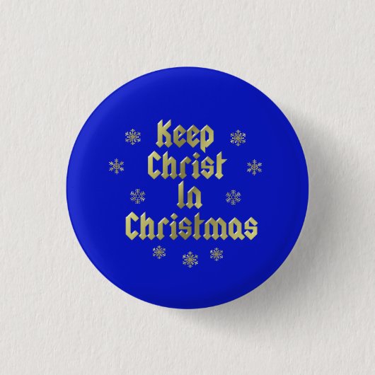 Badge Rond 2,50 Cm Garder Christ dans la boîte de Noël (Devant)