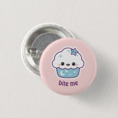 Badge Rond 2,50 Cm Gâteau bleu de l'espace (Devant & derrière)