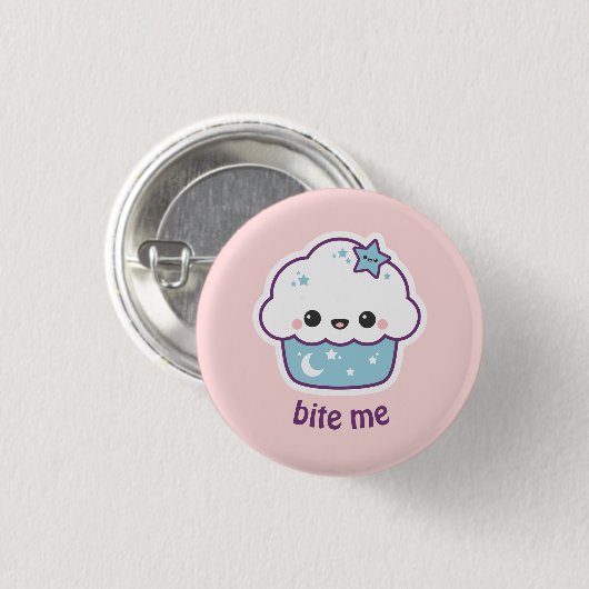 Badge Rond 2,50 Cm Gâteau bleu de l'espace (Devant & derrière)