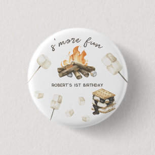 Badge Rond 2,50 Cm Gâteau d'anniversaire 1 an S'more Campfire à l'aqu