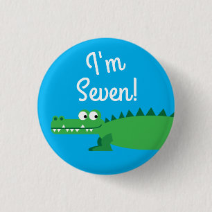 Badge Rond 2,50 Cm Gator Alligator Crocodile Enfants 1er fête d'anniv