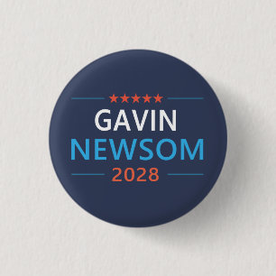 Badge Rond 2,50 Cm Gavin Newsom 2028 Pour Président