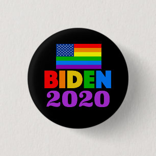 Badge Rond 2,50 Cm Gay pride arc-en-ciel Biden 2020