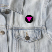 Badge Rond 2,50 Cm GAY PRIDE "de TRIANGLE ROSE" 1,25 pouces (En situation)
