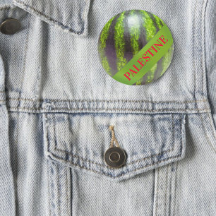 Badge Rond 2,50 Cm gaza rouge vert pastèque de Palestine