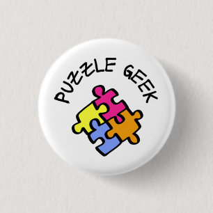Badge Rond 2,50 Cm Geek de puzzle
