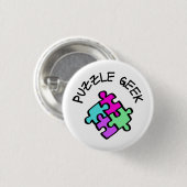 Badge Rond 2,50 Cm Geek de puzzle (Devant & derrière)