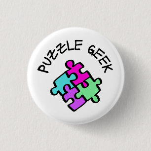 Badge Rond 2,50 Cm Geek de puzzle