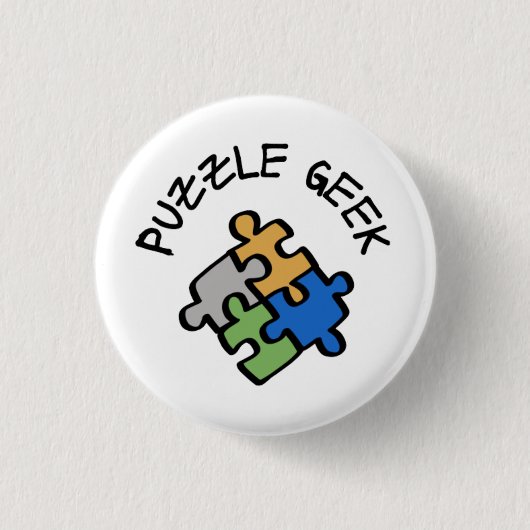 Badge Rond 2,50 Cm Geek de puzzle (Devant)