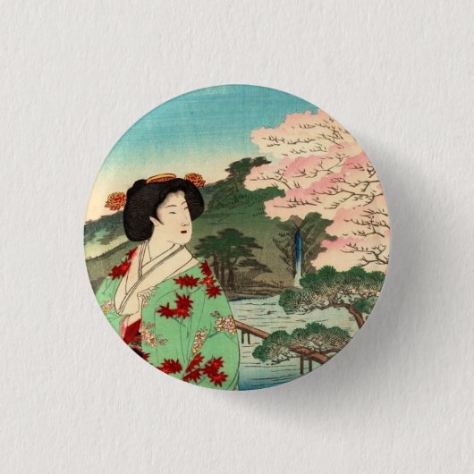 Badge Rond 2,50 Cm Geisha (Devant)