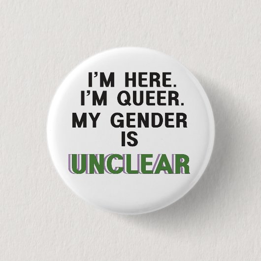 Badge Rond 2,50 Cm Genderqueer Pride — Bouton (Devant)