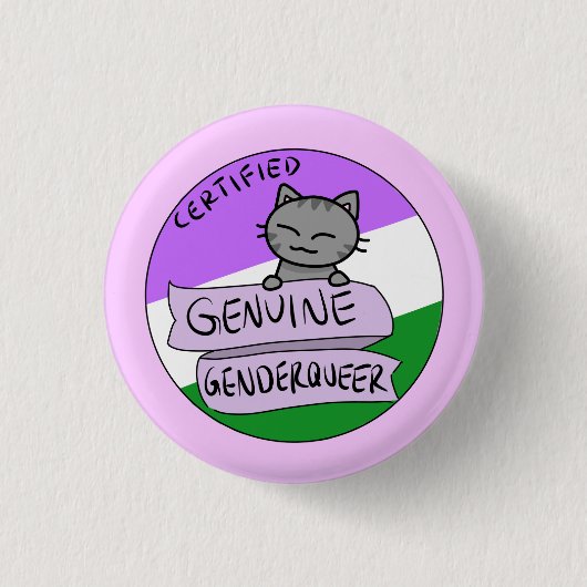 Badge Rond 2,50 Cm Genderqueer véritable (Devant)