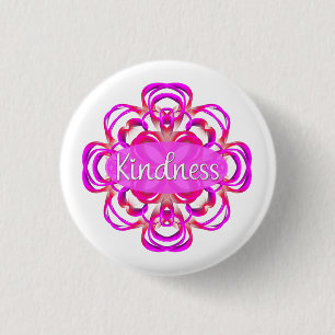 Badge Rond 2,50 Cm Gentillesse en Mandala rose