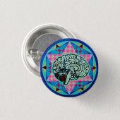 Badge Rond 2,50 Cm Geo-Cerveau (Devant & derrière)