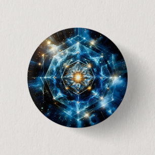 Badge Rond 2,50 Cm Géométrie cosmique mandala étoile univers abstrait