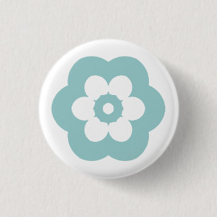 Badge Rond 2,50 Cm Géométrique 290514 (3) - Bleu clair vert sur blanc