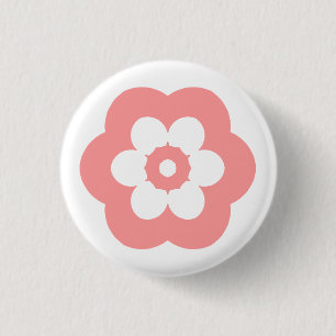 Badge Rond 2,50 Cm Géométrique 290514 (3) - Rose doux sur blanc