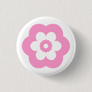 Badge Rond 2,50 Cm Géométrique 290514 (3) - rose sur blanc