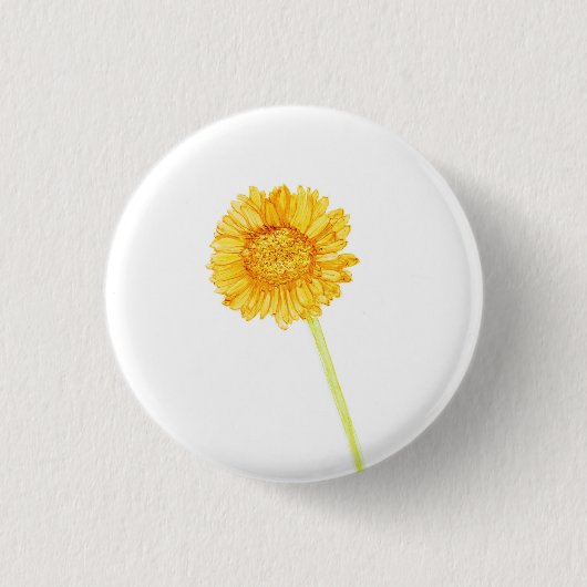Badge Rond 2,50 Cm Gerbera (Devant)