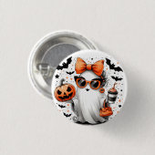 Badge Rond 2,50 Cm Ghost d'Halloween drôle (Devant & derrière)
