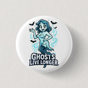 Badge Rond 2,50 Cm Ghost - Ghosts Live Plus Longs