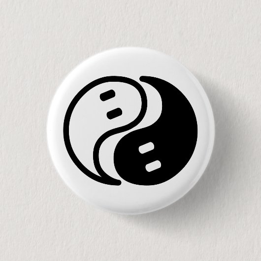 Badge Rond 2,50 Cm Ghost Yin Yang (Devant)