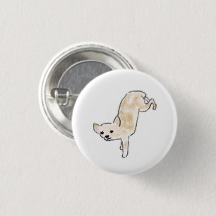 Badge Rond 2,50 Cm Gif personnalisé de chihuahua en équilibre main lu