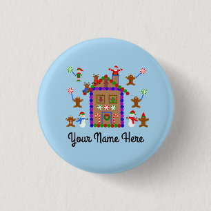 Badge Rond 2,50 Cm Gingerbread House #2 Button