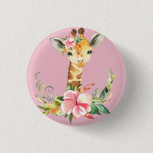 Badge Rond 2,50 Cm Girafe (Devant)