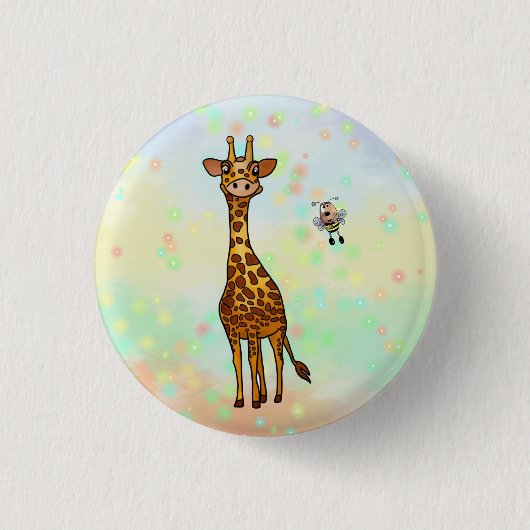 Badge Rond 2,50 Cm Giraffe (Devant)