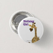 Badge Rond 2,50 Cm Giraffe de l'animal du parti (Devant & derrière)