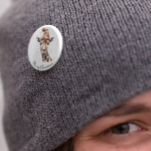 Badge Rond 2,50 Cm Giraffe de Noël cosy, sur mesure