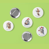 Badge Rond 2,50 Cm Giraffe de Noël cosy, sur mesure