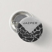 Badge Rond 2,50 Cm Giraffe Monogramme noir et gris clair (Devant & derrière)