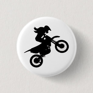 Badge Rond 2,50 Cm Girl Dirt Bike