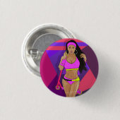 Badge Rond 2,50 Cm Girl with scooter (Devant & derrière)