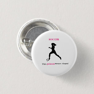 Badge Rond 2,50 Cm Girls Soccer - This princess wears cleats! Button